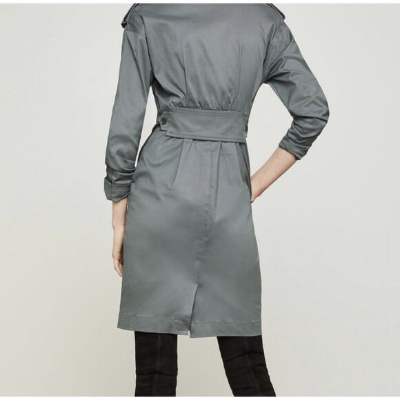 BCBGMaxAzria Long Sleeve Trench Dress Castor Grey Size XXS - Picture 2 of 16